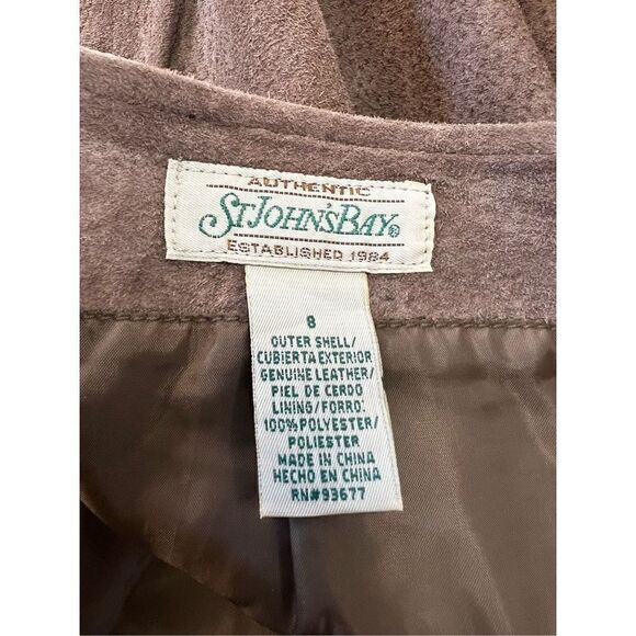 St. John’s bay vintage suede leather brown pencil skirt size 8 - Picture 5 of 5